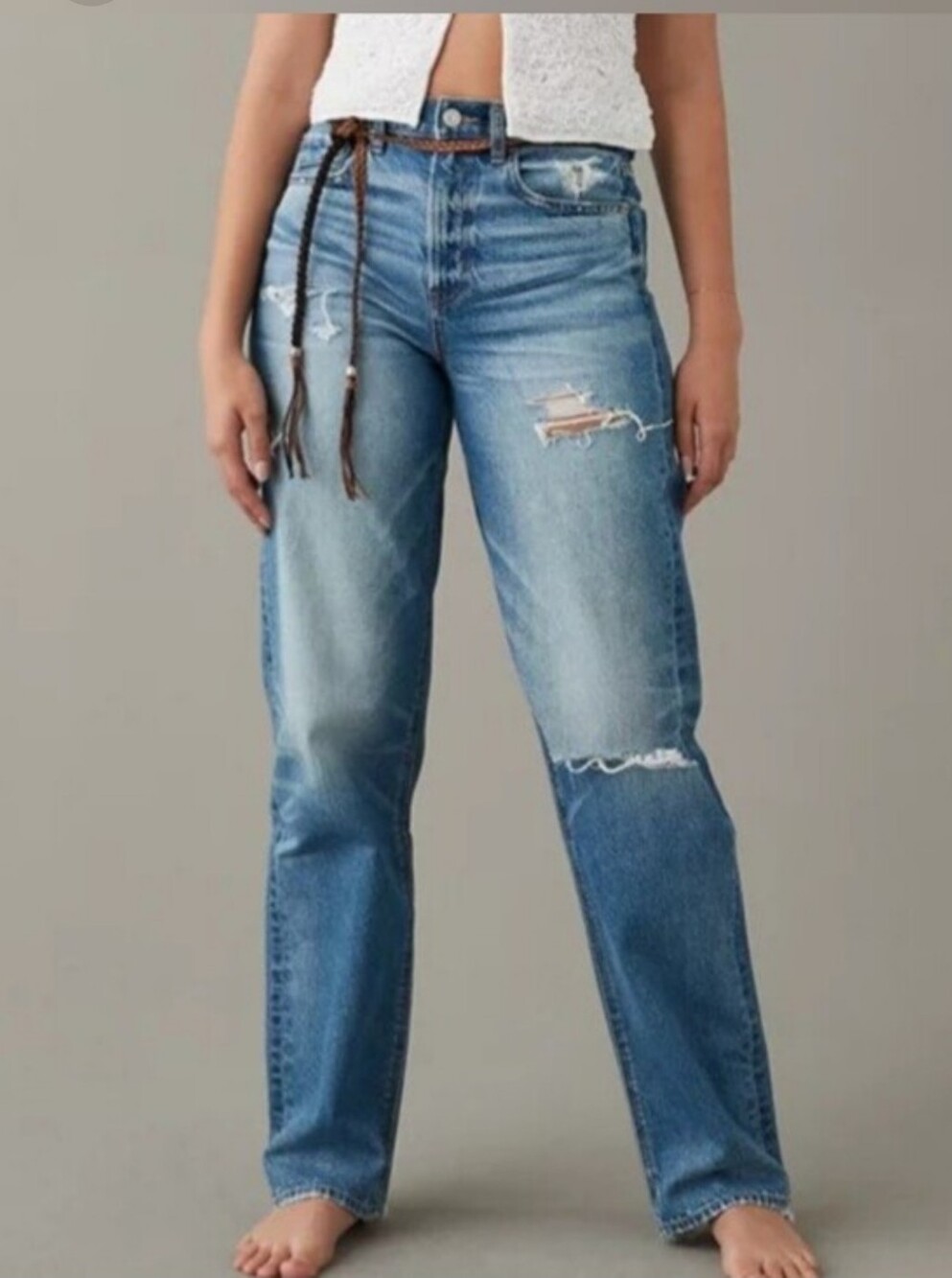AE Super Hi Rise Baggy Straight Size 6